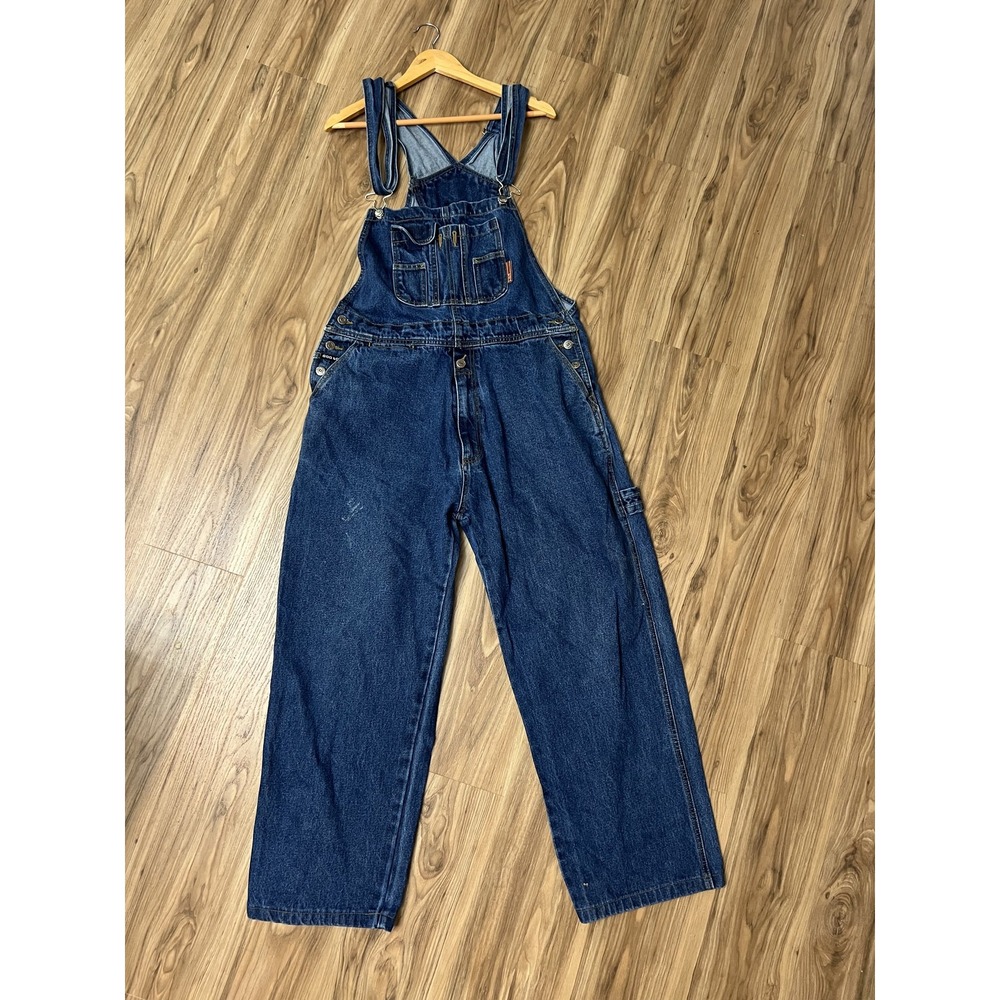 God Body Denim Overalls Mens Large Jeans Carpenter Workwear Adjustable Straps